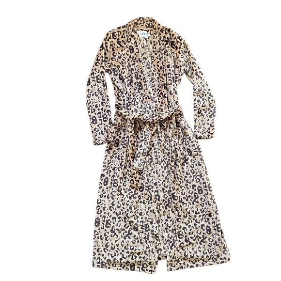 UGG Marlow Double Face Fleece Robe Womens Size Small Live Oak Leopard Cheetah